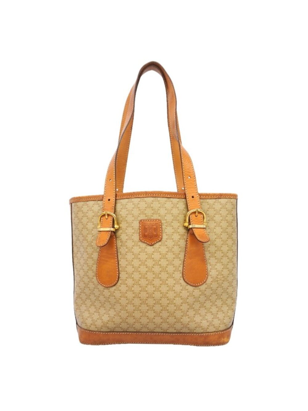 Celine Handbag Macadam Brown Gold